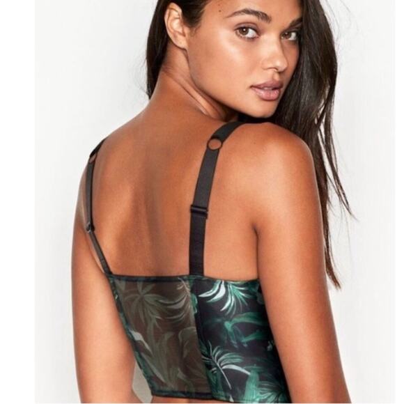 Victoria’s Secret Very Sexy Leaf Tropical Glitter Strap Corset Crop Top NWT 32C - Picture 3 of 7